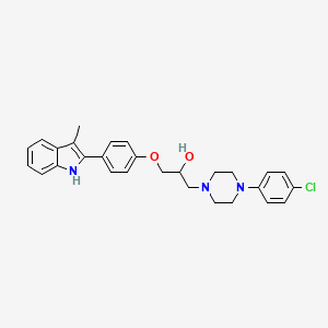 4-(4-Chlorophenyl)-alpha-((4-(3-methyl-1H-indol-2-yl)phenoxy)methyl)-1-piperazineethanol