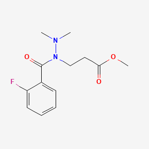 Benzoic acid, 2-fluoro-, 1-(3-methoxy-3-oxopropyl)-2,2-dimethylhydrazide