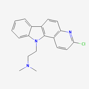 molecular formula C19H18ClN3 B12757863 11H-Pyrido(3,2-a)carbazole-11-ethanamine, 3-chloro-N,N-dimethyl- CAS No. 127040-51-1