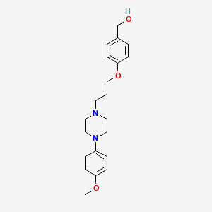 molecular formula C21H28N2O3 B12757869 Benzenemethanol, 4-(3-(4-(4-methoxyphenyl)-1-piperazinyl)propoxy)- CAS No. 119321-64-1