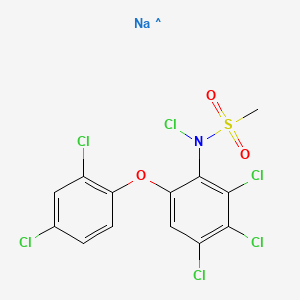 Sodium chloro-N-(2,3,4-trichloro-6-(2,4-dichlorophenoxy)phenyl)methanesulphonamidate