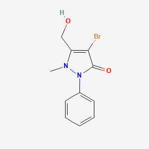 molecular formula C11H11BrN2O2 B1275791 4-溴-3-(羟甲基)-2-甲基-1-苯基-3-吡唑啉-5-酮 CAS No. 81122-69-2