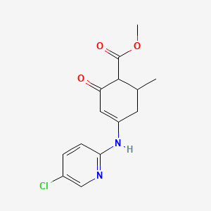 molecular formula C14H15ClN2O3 B12757920 Methyl 4-((5-chloro-2-pyridinyl)amino)-6-methyl-2-oxo-3-cyclohexene-1-carboxylate CAS No. 149221-14-7