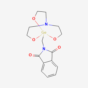 molecular formula C15H18GeN2O5 B12757939 2-(2,8,9-Trioxa-5-aza-1-germabicyclo(3.3.3)undec-1-ylmethyl)-1H-isoindole-1,3(2H)-dione CAS No. 95601-31-3