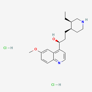 molecular formula C20H30Cl2N2O2 B12758005 3-(3(R)-Ethyl-4(R)-piperidyl)-1-(6-methoxy-4-quinolyl)-1(S)-propanol dihydrochloride CAS No. 83255-67-8