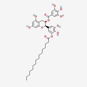 molecular formula C38H48O12 B12758035 Epigallocatechin gallate 3'-palmitate CAS No. 948837-65-8