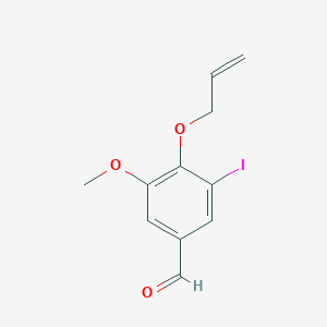 molecular formula C11H11IO3 B1275850 苯甲醛，3-碘-5-甲氧基-4-(2-丙烯氧基)- CAS No. 106331-79-7