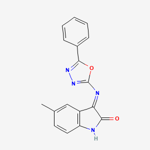 2-Indolinone, 5-methyl-3-(5-phenyl-1,3,4-oxadiazol-2-ylimino)-