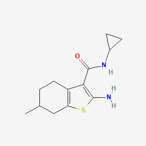 molecular formula C13H18N2OS B1275868 2-amino-N-cyclopropyl-6-methyl-4,5,6,7-tetrahydro-1-benzothiophene-3-carboxamide CAS No. 590360-08-0