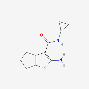 molecular formula C11H14N2OS B1275869 2-氨基-N-环丙基-5,6-二氢-4H-环戊并[b]噻吩-3-甲酰胺 CAS No. 590360-10-4