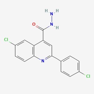 molecular formula C16H11Cl2N3O B1275870 6-氯-2-(4-氯苯基)喹啉-4-甲酰肼 CAS No. 590360-17-1