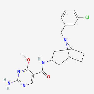 2-Amino-N-(8-(m-chlorobenzyl)-3-beta-nortropanyl)-4-methoxy-5-pyrimidinecarboxamide