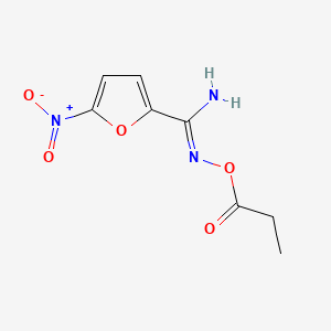 Hydroxylamine, N-((5-nitro-2-furyl)formimidoyl)-O-propionyl-