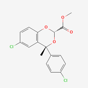 1,3-Benzodioxan-2-carboxylic acid, 6-chloro-4-(p-chlorophenyl)-4-methyl-, methyl ester, (E)-