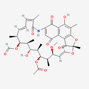 2,7-(Epoxy(1,11,13)pentadecatrienoimino)naphtho(2,1-b)furan-1,6,9,11(2H)-tetrone, 21-(acetyloxy)-17-(formyloxy)-5,19-dihydroxy-23-methoxy-2,4,12,16,18,20,22-heptamethyl-, (2S,16S,17S,18S,19R,20R,21S,22R,23S)-