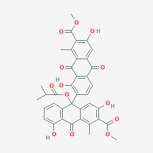 molecular formula C38H30O13 B12758775 scutianthraquinone B CAS No. 1160579-08-7