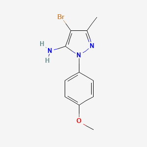 molecular formula C11H12BrN3O B1275891 4-Bromo-2-(4-methoxyphenyl)-5-methylpyrazol-3-amine 