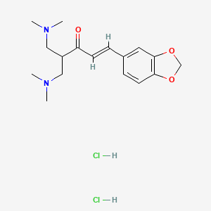 1-Penten-3-one, 1-(1,3-benzodioxol-5-yl)-5-(dimethylamino)-4-((dimethylamino)methyl)-, dihydrochloride, (E)-