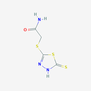 B1276015 2-[(5-Mercapto-1,3,4-thiadiazol-2-yl)thio]acetamide CAS No. 61607-12-3
