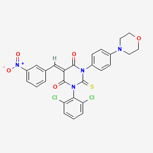 4,6(1H,5H)-Pyrimidinedione, dihydro-1-(2,6-dichlorophenyl)-3-(4-(4-morpholinyl)phenyl)-5-((3-nitrophenyl)methylene)-2-thioxo-