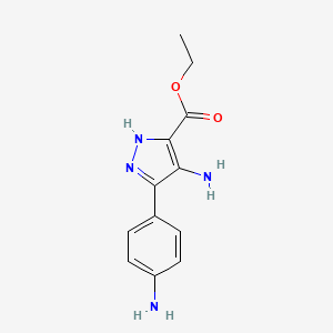 1H-Pyrazole-3-carboxylic acid, 4-amino-5-(4-aminophenyl)-, ethyl ester