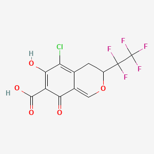 4,6-Dihydro-5-chloro-8-hydroxy-6-oxo-3-(pentafluoroethyl)-1H-2-benzopyran-7-carboxylic acid