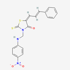 3-(((4-Nitrophenyl)amino)methyl)-5-(3-phenyl-2-propenylidene)-2-thioxo-4-thiazolidinone