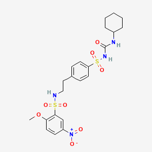 Urea, 1-cyclohexyl-3-((p-(2-(2-methoxy-5-nitrobenzenesulfonamido)ethyl)phenyl)sulfonyl)-