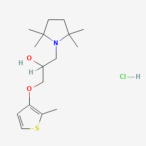 molecular formula C16H28ClNO2S B12760693 1-Pyrrolidineethanol, alpha-(((2-methyl-3-thienyl)oxy)methyl)-2,2,5,5-tetramethyl-, hydrochloride CAS No. 109193-54-6