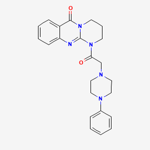 6H-Pyrimido(2,1-b)quinazolin-6-one, 1,2,3,4-tetrahydro-1-((4-phenyl-1-piperazinyl)acetyl)-