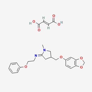 4-(1,3-benzodioxol-5-yloxymethyl)-1-methyl-N-(2-phenoxyethyl)pyrrolidin-2-imine;(E)-but-2-enedioic acid