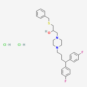 1-Piperazineethanol, 4-(4,4-bis(4-fluorophenyl)butyl)-alpha-(((phenylmethyl)thio)methyl)-, dihydrochloride