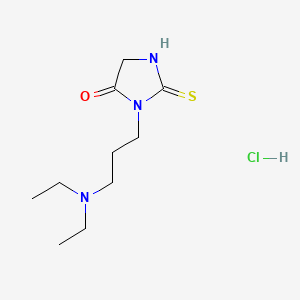 molecular formula C10H20ClN3OS B12760774 Hydantoin, 3-(3-(diethylamino)propyl)-2-thio-, hydrochloride CAS No. 86503-36-8