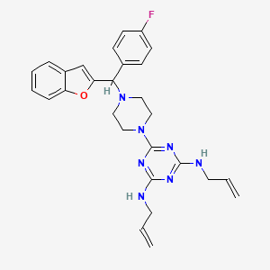 1-(4,6-Bis-allylamino-s-triazin-2-yl)-4-((benzofuran-2-yl)p-fluorophenylmethyl)piperazine