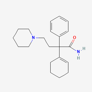 molecular formula C21H30N2O B12760794 alpha-1-Cyclohexen-1-yl-alpha-phenyl-1-piperidinebutyramide CAS No. 102443-31-2