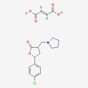 molecular formula C19H22ClNO6 B12760801 (E)-but-2-enedioic acid;5-(4-chlorophenyl)-3-(pyrrolidin-1-ylmethyl)oxolan-2-one CAS No. 124500-20-5