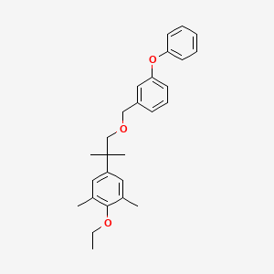 molecular formula C27H32O3 B12760818 Benzene, 1-((2-(4-ethoxy-3,5-dimethylphenyl)-2-methylpropoxy)methyl)-3-phenoxy- CAS No. 80853-99-2