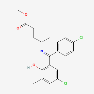 Methyl 4-(((5-chloro-2-hydroxy-3-methylphenyl)(4-chlorophenyl)methylene)amino)pentanoate