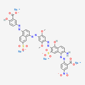 Sodium 2-((2-amino-6-((4-((4-((3-carboxy-4-hydroxyphenyl)azo)-7-sulpho-1-naphthyl)azo)-2,5-dimethoxyphenyl)azo)-5-hydroxy-7-sulpho-1-naphthyl)azo)-5-nitrobenzoate