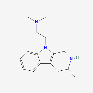 molecular formula C16H23N3 B12760867 9H-Pyrido(3,4-b)indole-9-ethanamine, 1,2,3,4-tetrahydro-N,N,3-trimethyl- CAS No. 84298-41-9