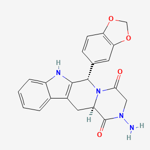 molecular formula C21H18N4O4 B12760955 Aminotadalafil, (6S, 12aR)- CAS No. 1093940-70-5