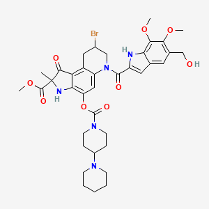 1H-Pyrrolo(3,2-f)quinoline-2-carboxylic acid, 2,3,6,7,8,9-hexahydro-4-(((1,4'-bipiperidin)-l'-ylcarbonyl)oxy)-8-bromo-2-methyl-1-oxo-6-((5,6,7-trimethoxy-1H-indol-2-yl)carbonyl)-, methyl ester