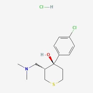 2H-Thiopyran-4-ol, tetrahydro-4-(4-chlorophenyl)-3-((dimethylamino)methyl)-, hydrochloride, trans-(+-)-