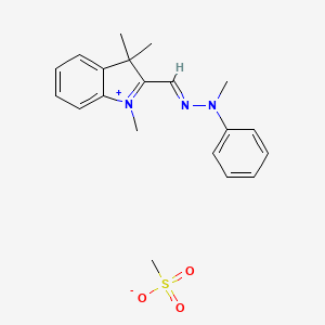 3H-Indolium, 1,3,3-trimethyl-2-((methylphenylhydrazono)methyl)-, methanesulfonate