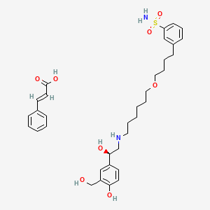 3-[4-[6-[[(2R)-2-hydroxy-2-[4-hydroxy-3-(hydroxymethyl)phenyl]ethyl]amino]hexoxy]butyl]benzenesulfonamide;(E)-3-phenylprop-2-enoic acid