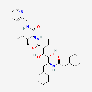 L-Idonamide, 6-cyclohexyl-5-((cyclohexylacetyl)amino)-2,5,6-trideoxy-2-(1-methylethyl)-N-(2-methyl-1-(((2-pyridinylmethyl)amino)carbonyl)butyl)-, (S-(R*,R*))-