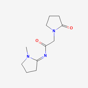 molecular formula C11H17N3O2 B12761103 N-(1-Methyl-2-pyrrolidinylidene)-2-oxo-1-pyrrolidineacetamide CAS No. 92884-68-9