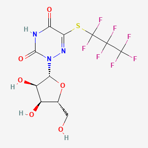 1,2,4-Triazine-3,5(2H,4H)-dione, 6-((heptafluoropropyl)thio)-2-beta-D-ribofuranosyl-