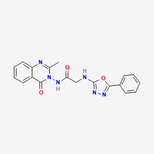 Acetamide, N-(2-methyl-4-oxo-3(4H)-quinazolinyl)-2-((5-phenyl-1,3,4-oxadiazol-2-yl)amino)-