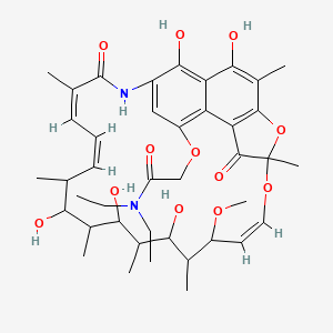 N,N-diethyl-2-((5,6,17,19,21-pentahydroxy-23-methoxy-2,4,12,16,18,20,22-heptamethyl-1,11-dioxo-1,2-dihydro-2,7-(epoxypentadeca(1,11,13)trienoimino)naphtho(2,1-b)furan-9-yl)oxy)acetamide